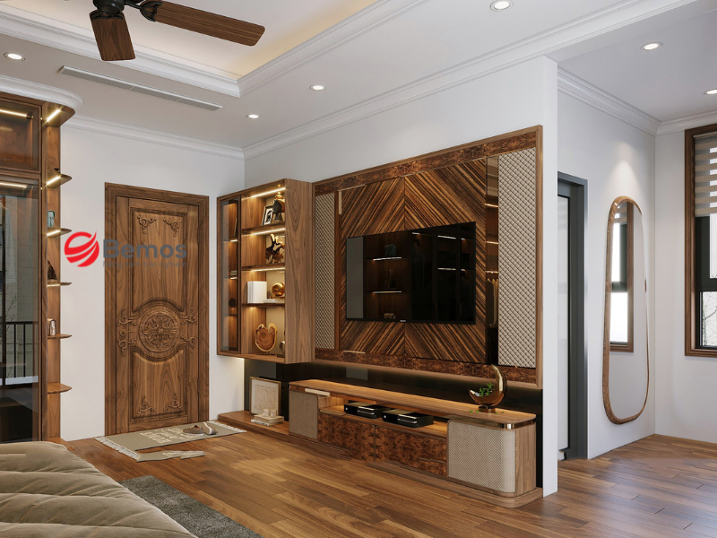 Tủ tivi veneer óc chó