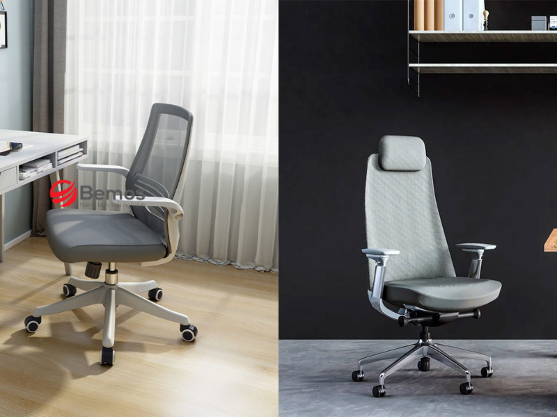 Chọn ghế tựa lưng thấp, cao hay trung tùy thuộc vào nhu càu của mỗi người