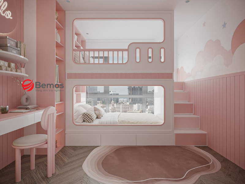 Phân loại giường 2 tầng cho bé gái đẹp và an toàn