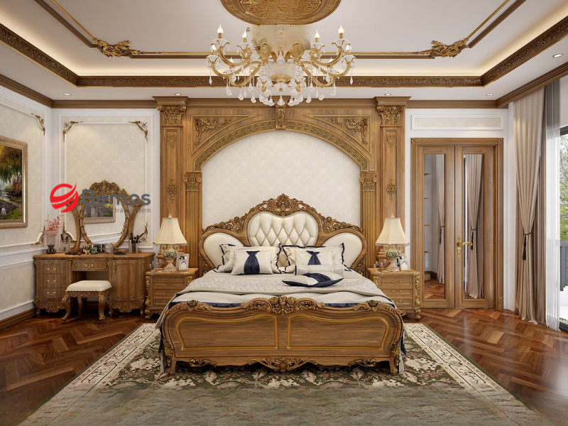 Giường Tân Cổ Điển Gỗ Công Nghiệp - Sang Trọng, Bền Bỉ Cho Phòng Ngủ Hiện Đại