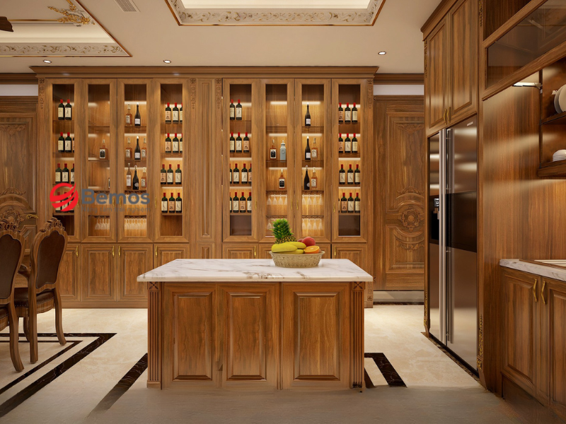 20+ Mẫu Tủ Rượu Tân Cổ Điển Sang Trọng Thời Thượng Cho Phòng Khách 2026